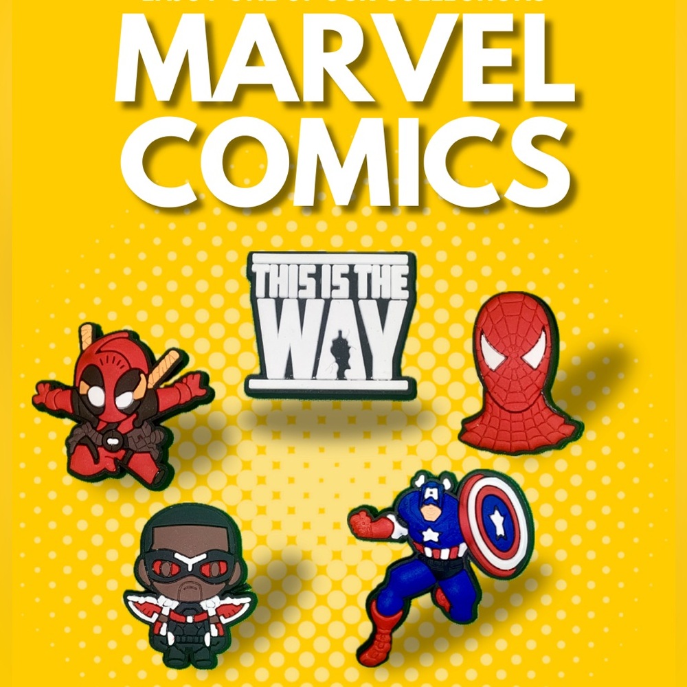 Marvel Comics Crocs Croc Charms Jibbitz NEW 5 Piece Set